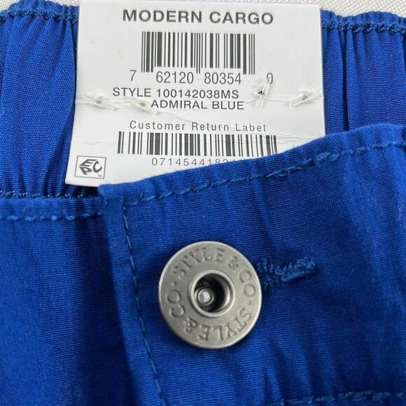 Style & Co Modern Cargo Straight Mid-Rise Blue Pants Size 6 - Picture 5 of 7